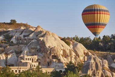 Balloons in love valley, Cappadocia. Spectacular flight in Goreme. Turkey