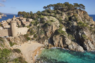 Picturesque Akdeniz kasabası Tossa de Mar. Girona, İspanya