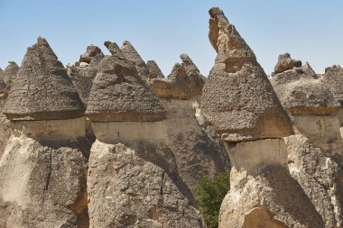 Picturesque rock formations in Pasabag valley. Geological landmark in Turkey clipart