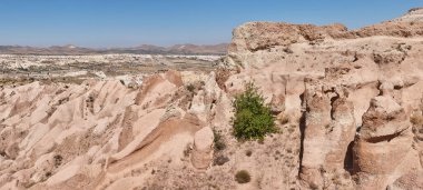 Picturesque rock formation in Cappadocia. Rose valley. Goreme, Turkey