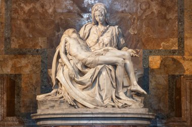 Madonna della Pieta heykeli. Miguel Angel Buonarotti. Vatikan. İtalya