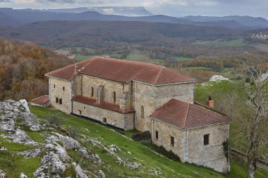 Medieval catholic sanctuary in Alava, Murguia. Basque country, Spain clipart