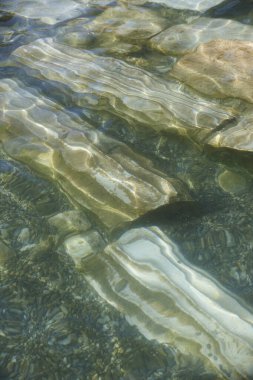 Thermal pool in archeological site of Hierapolis. Pamukkale landmark, Turkey