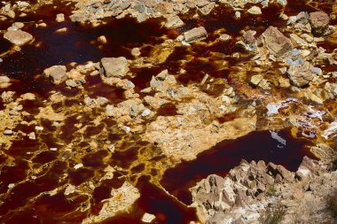 Ferruginous oxide waters. Riotinto opencast mine. Huelva, Andalucia. Spain clipart