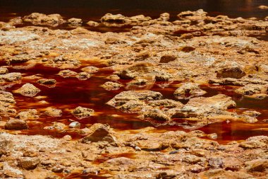 Ferruginous oxide waters. Riotinto opencast mine. Huelva, Andalucia. Spain clipart