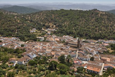 Traditional andalusian village of Alajar from Arias Montano viewpoint. Spain clipart