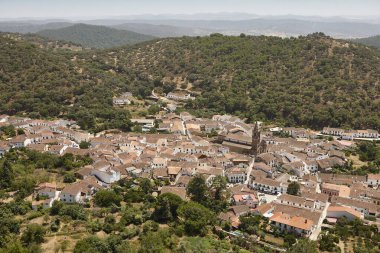 Traditional andalusian village of Alajar from Arias Montano viewpoint. Spain clipart