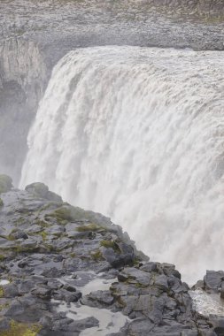Dettifoss şelalesi. Jokulsargljufur Ulusal Parkı. İzlanda manzarası