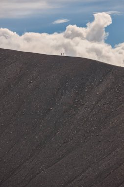 İç kısımda sönmüş volkan var. İzlanda manzarası. Myvatn bölgesi. İzlanda