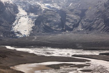 Eyjafjalajokul volkanik alanı. Buzul ve nehir. Güney İzlanda vurgusu