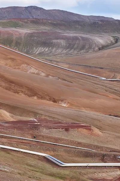 Jeotermal İzlanda endüstrisi. Yenilenebilir enerji. Bjamarbayrak bölgesi. Myvatn. İzlanda