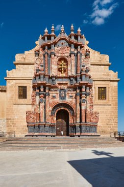 Caravaca de la Cruz antik barok kilise cephesi. Murcia, İspanya