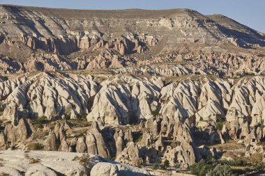 Rose valley view. Picturesque rock formation. Cappadocia landmark, Turkey