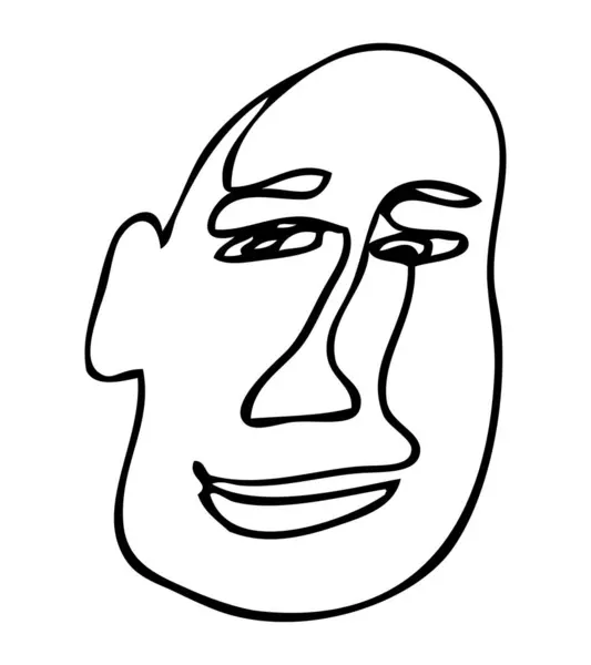 Простий Малюнок Рук Векторний Одинарний Континуум Лінія Обличчя Людини — стоковий вектор