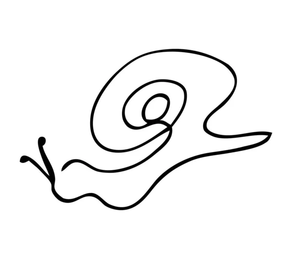 Escargot Croquis Vectoriel Simple Ligne Simple Continue — Image vectorielle