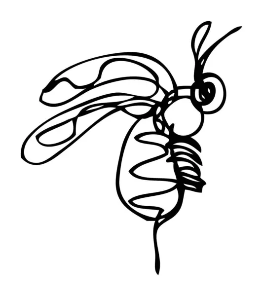 Bijen Lijnkunst Sugeng 04A — Stockvector
