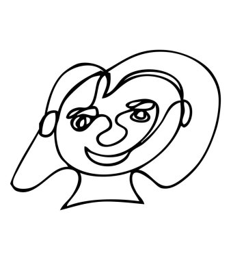 Kadın Yüzlü - Satır Sanatı - Sugeng 03 03