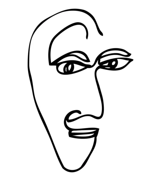 Gesicht Von Mann Und Frau Linienkunst Sugeng — Stockvektor