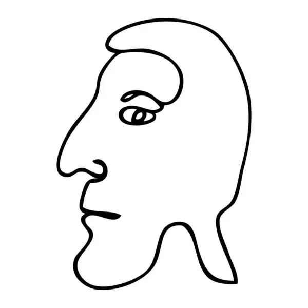 Man Face Line Art Sugeng 02A — Stock Vector