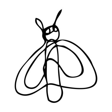 Basit vektör çizimi kelebek çizimi tek satır sanat, sürekli 
