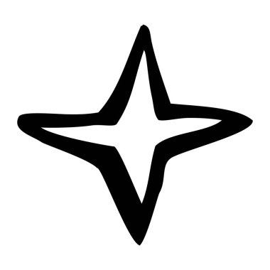 yıldız, basit vektör el çizim karalama, beyaz arkaplan