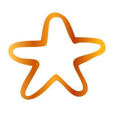 Yıldız, basit vektör altın el beyaz arkaplanda çizim yap