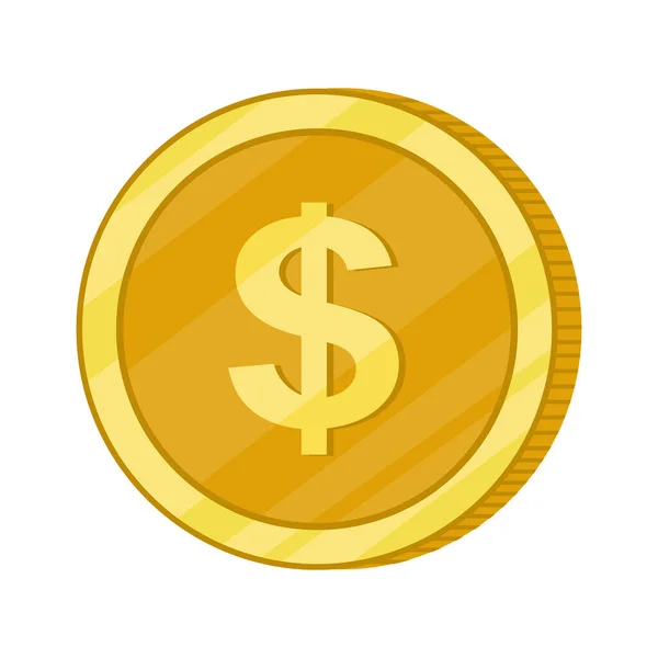 Goldmünze Voller Ansicht Schwänze Münze Gold Dollar Amerikanische Währung Vektorillustration — Stockvektor