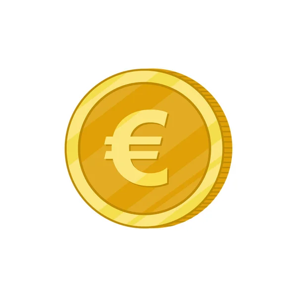 Currency European Union Gold Coin Full View Tails Coin Vector — Stock Vector