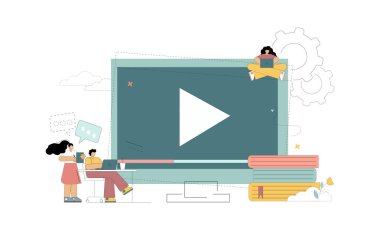 Hareket tasarımı konsepti. Video içeriği oluşturma. Hareket tasarımcısı işi.