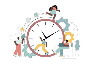 Uçuş ertelendi, uçuş iptal edildi, bir adada mahsur kaldı, gemi enkazı, kayıp, bir yol arayışı, yabancı bir ülke. Düz vektör illüstrasyonu