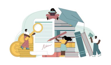  Eğitime yatırım. Eğitim kredisi. Burs. Eğitim ödemesi kavramı