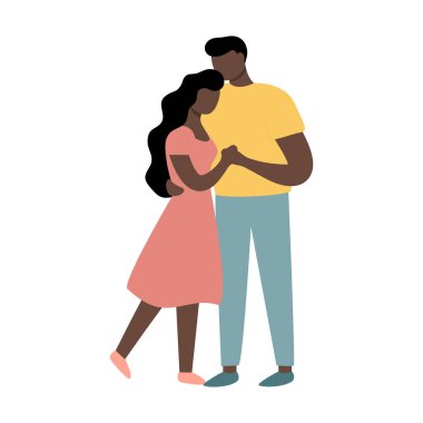 Bir erkek ve bir kadın kucaklaşıyorlar. Birbirine aşık bir çift. İki kişilik bir aile.