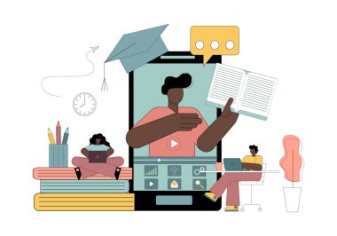 Online eğitim. Eğitim için aletleri kullanmak. Uzaklık öğrenimi