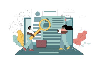 İş İnsan Kaynakları. Bir çalışan aranıyor, bir pozisyon için başvuru sahibi seçiliyor. Online röportaj