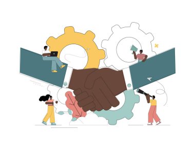 Anlaşma sağlandı. İşbirliği. Etkili iletişim. Hedefe ulaşılıyor