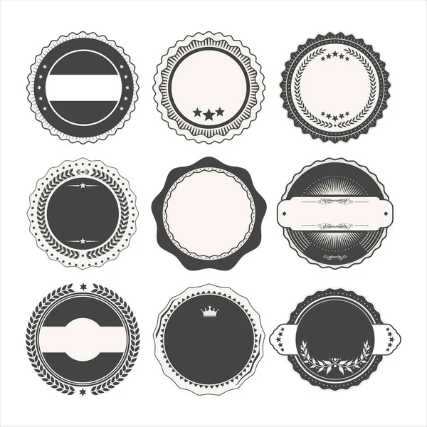 Collection Badges Étiquettes Vintage Rétro Vides — Image vectorielle