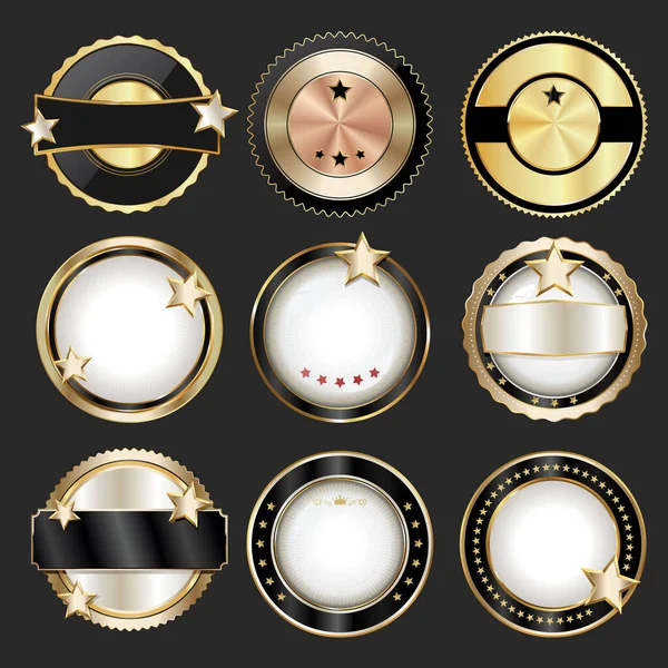 Collection Different Color Conical Gradient Badges —  Vetores de Stock