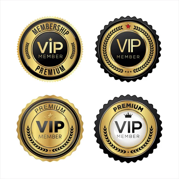 Vip Premium Üyelik Altın Rozeti — Stok Vektör