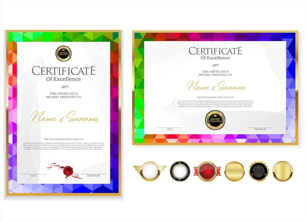 Сертификат Диплом Вектор Ретро Винтажного Дизайна — стоковый вектор