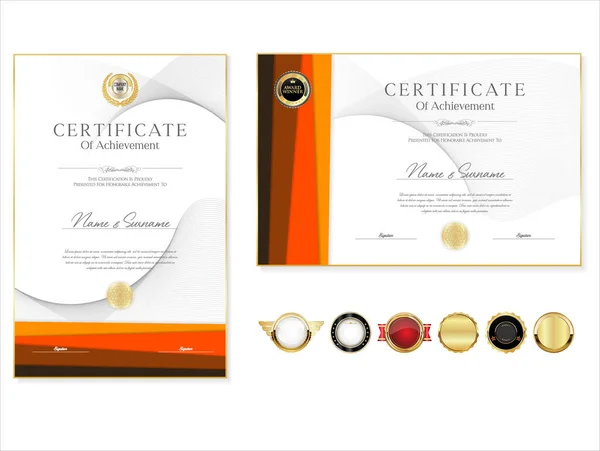 Elegant Certificate Diploma Retro Vintage Design — Stock Vector