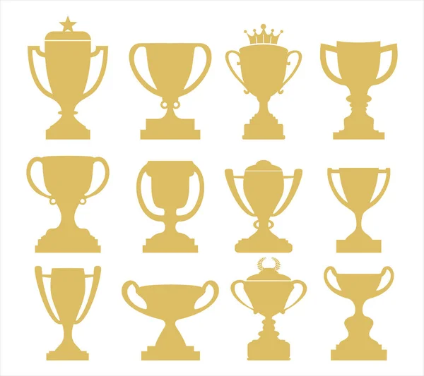 Award Cups Trophy Icons Vector Collection — Stock Vector