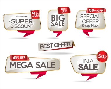 Super sale gold and white retro badges and labels collection 