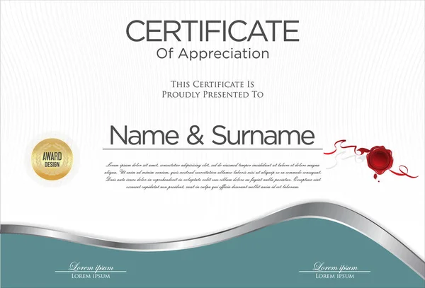 Certificate Diploma Template Luxury Style Vector Illustration — Stockvektor