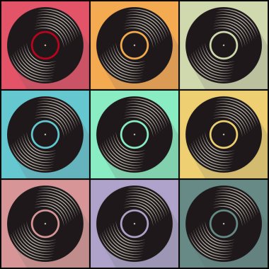 Pop Art Style Poster Retro Music Vintage Vinyl Record 