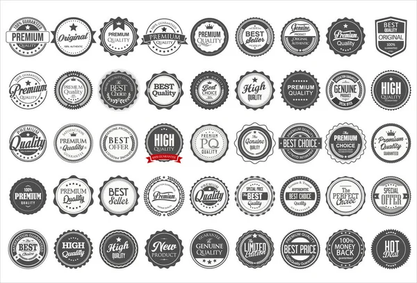 Insigne Vintage Rétro Collection Étiquettes — Image vectorielle