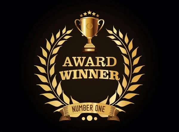 Collection Golden Silver Bronze Award Nomination Laurel Wreath — Stock Vector