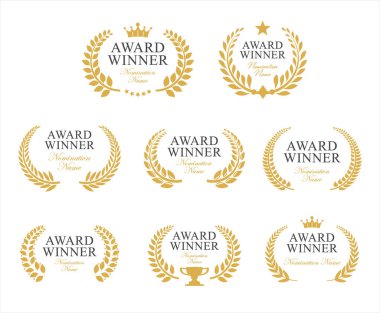 Altın defne çelengi ödüllü amblem koleksiyonu 