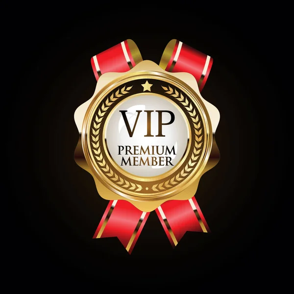 Zlatý Odznak Vip Zlatý Prut Retro Design — Stockový vektor