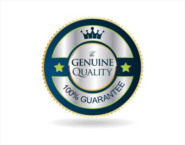 Gümüş ve mavi yüksek kalite rozet vektör çizimi 