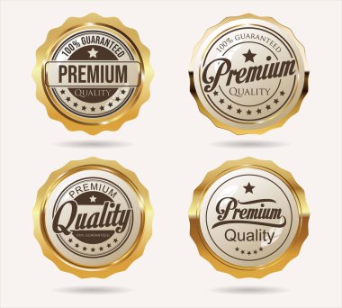 Premium Kalite Altın etiketler antika tasarım vektör koleksiyonu